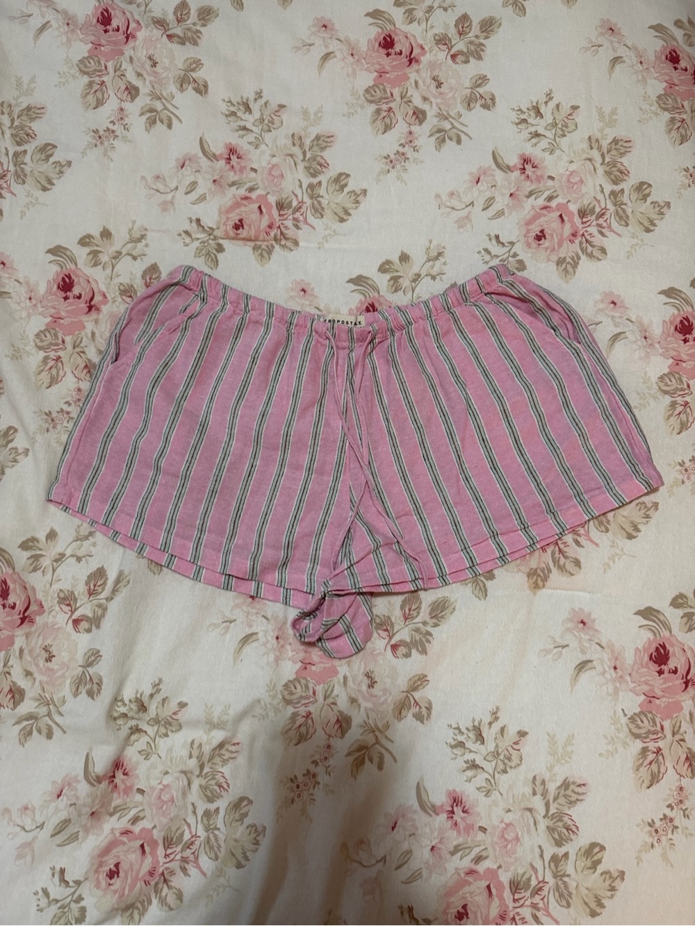 Women's Pink Striped Casual/sleep shorts
